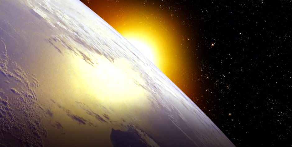 Earth from space with sunrise and stars in Disneynature documentary Earth