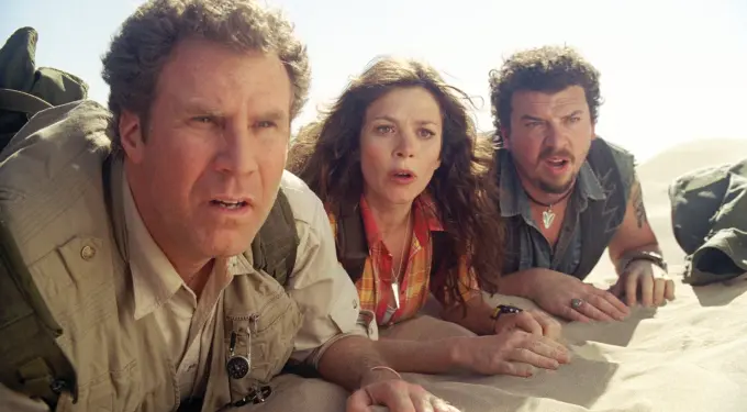 Will Ferrell, Anna Friel, and Danny McBride in Land of the Lost.