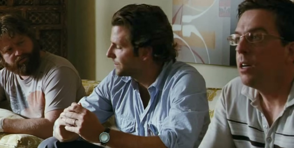 Bradley Cooper, Ed Helms, and Zach Galifianakis in The Hangover