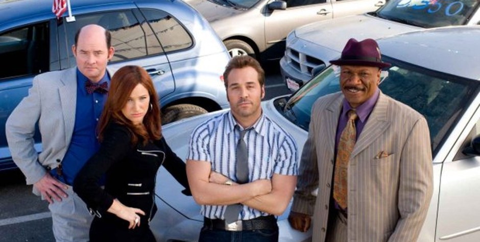 Jeremy Piven and cast in The Goods: Live Hard, Sell Hard