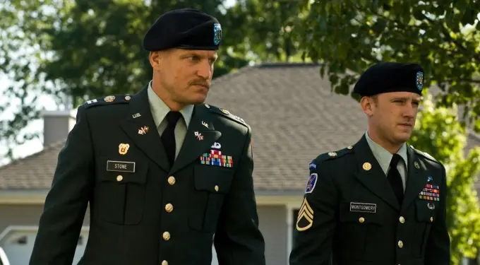 Woody Harrelson and Ben Foster in The Messenger