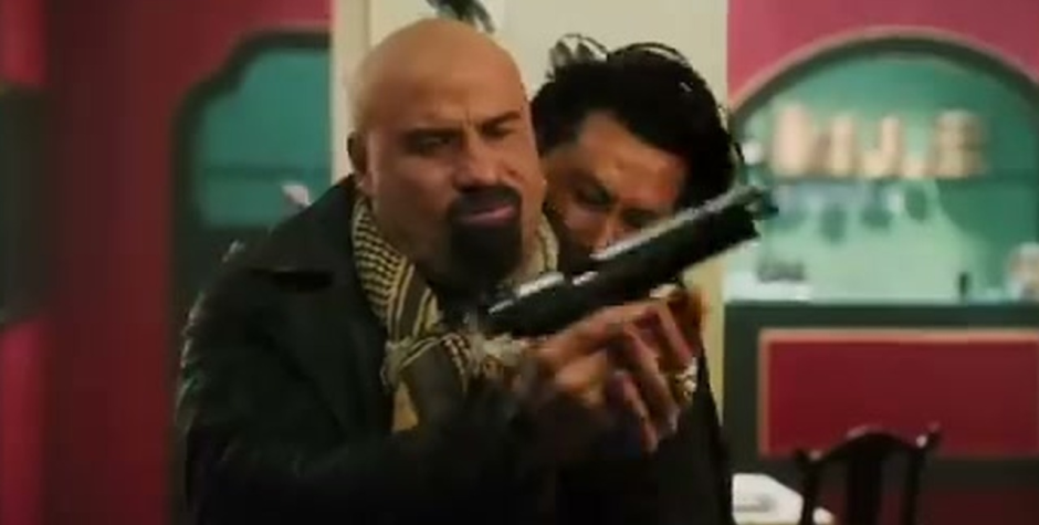 John Travolta and Jonathan Rhys Meyers in From Paris with Love