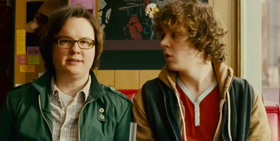 Aaron Taylor-Johnson and Christopher Mintz-Plasse in Kick-Ass