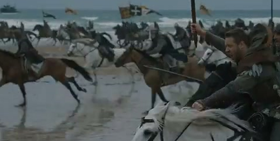 Russell Crowe leads riders in Robin Hood