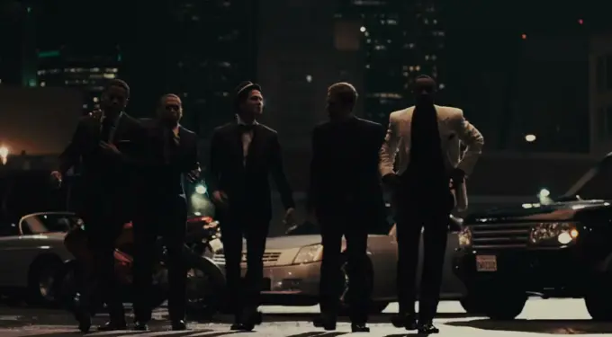 Takers movie still showing the heist crew walking at night