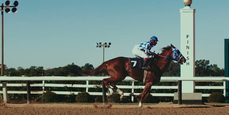 Racehorse running in Secretariat