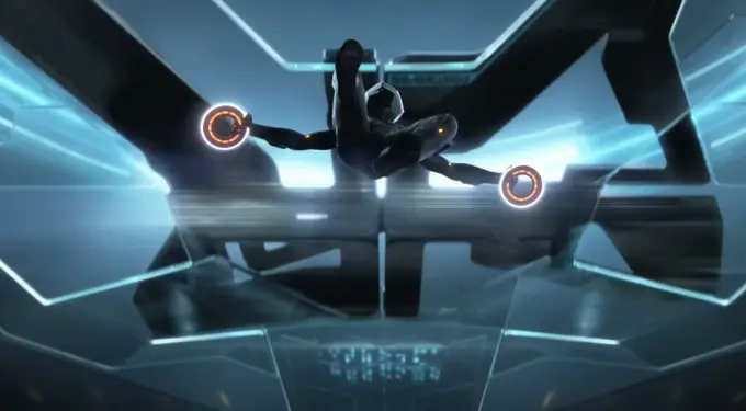 Light cycle scene in Tron Legacy