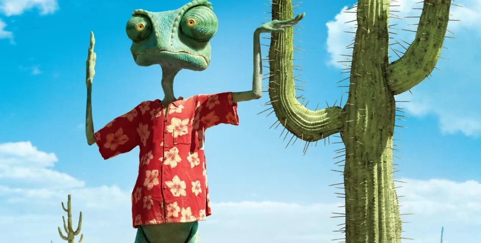 Rango movie review Johnny Depp chameleon poster