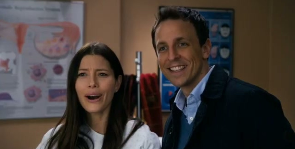 Lea Michele and Seth Meyers in New Year's Eve