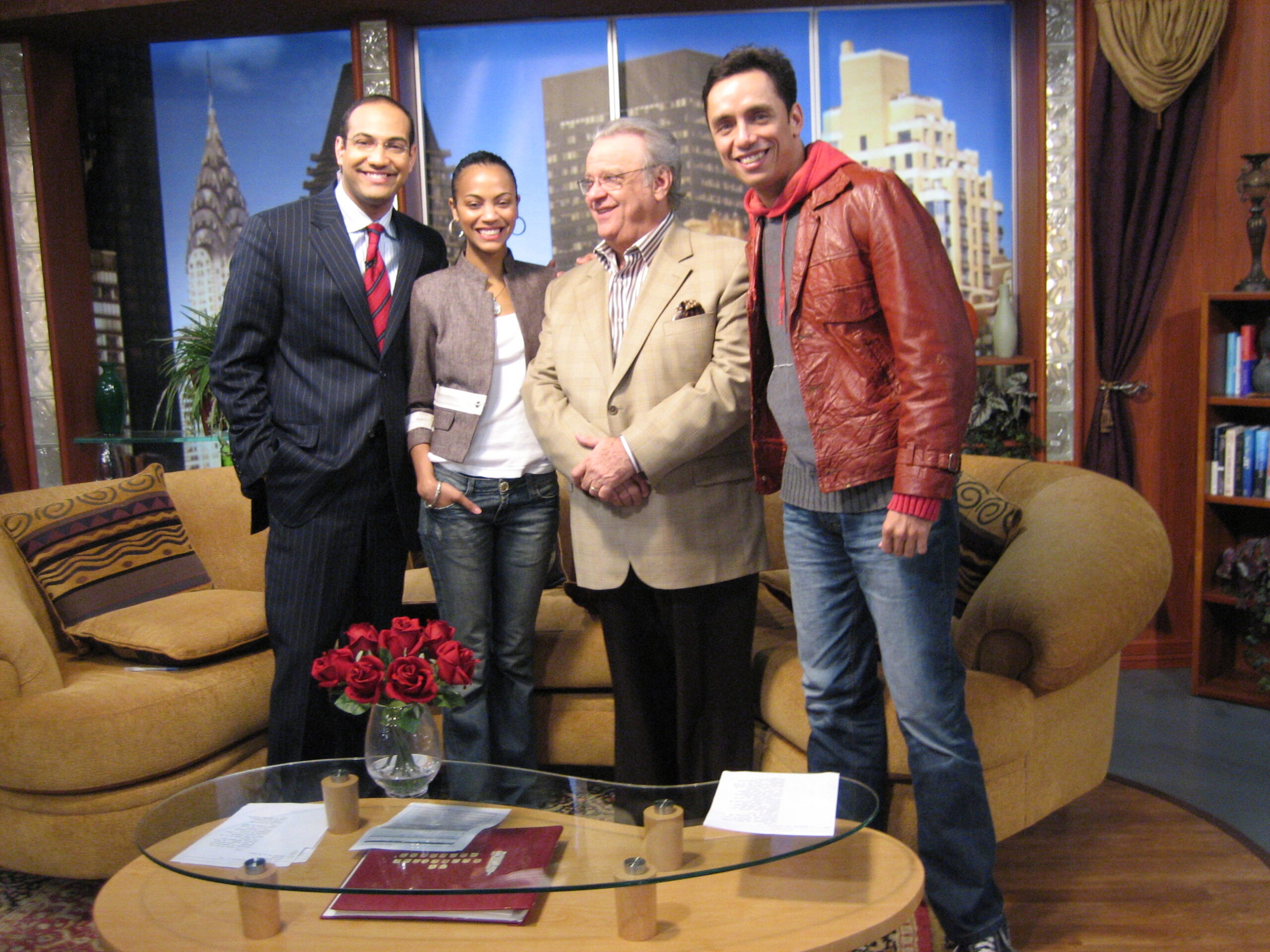 Jack Rico, Zoe Saldaña, Freddy Beras-Goico, 2007 Univision NY