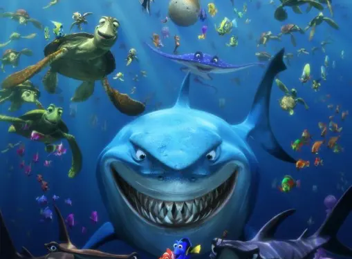 Finding Nemo 3D movie poster with underwater sea creatures