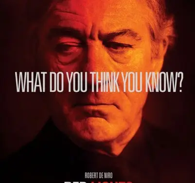 Robert De Niro close-up on Red Lights movie poster with tagline