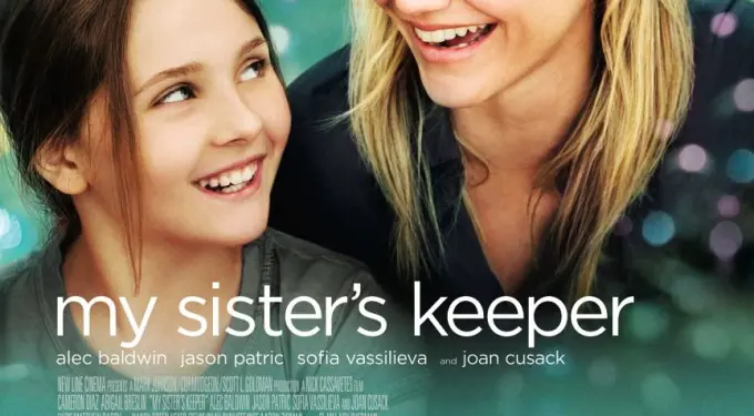 My Sister's Keeper movie poster with smiling Cameron Diaz and Abigail Breslin