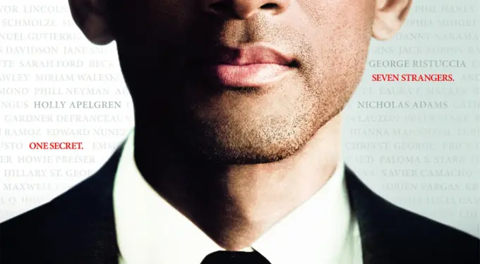 Close-up of Will Smith on the Seven Pounds movie poster