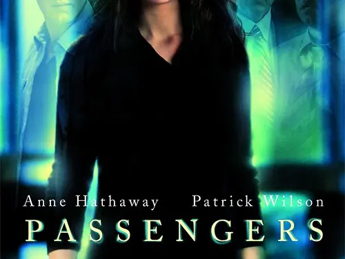 Passengers movie poster with Anne Hathaway and Patrick Wilson faces