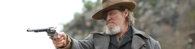 man in cowboy hat and eye patch aiming pistol outdoors
