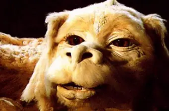 Close-up of Falkor the luckdragon from The NeverEnding Story