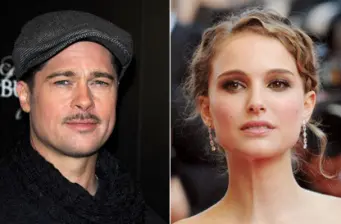 Brad Pitt and Natalie Portman headshots from 2013 photo