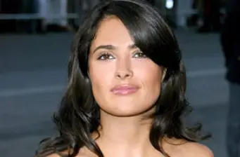 Salma Hayek close-up headshot portrait with neutral expression