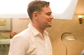 Leonardo DiCaprio in white shirt on set for Shutter Island