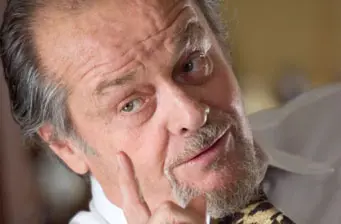 Close-up of actor Jack Nicholson with hand near his face