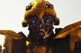 Close-up of Bumblebee robot face from Transformers movie
