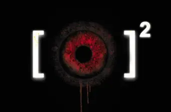 Logo with red eye and squared brackets from Spanish film [REC]2