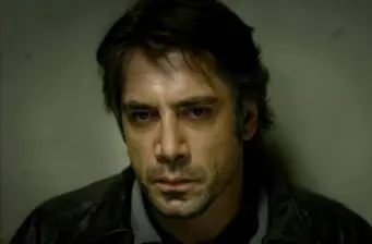 Javier Bardem close-up in serious mood from Biutiful film