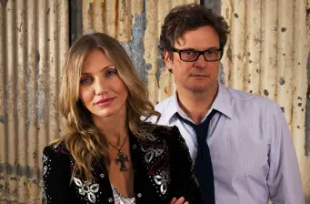 Cameron Diaz and Colin Firth pose for press photo in Gambit
