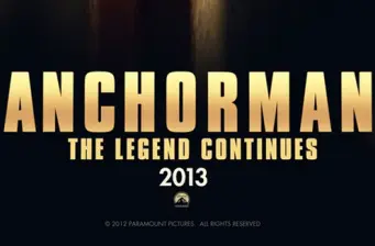 Anchorman 2: The Legend Continues 2013 movie logo on black background