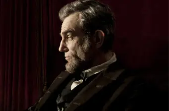 Daniel Day-Lewis as Abraham Lincoln in profile movie still