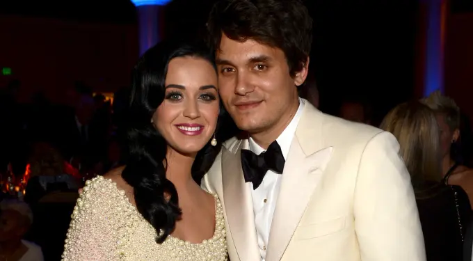 Katy Perry and John Mayer pose together at Grammy pre-gala event
