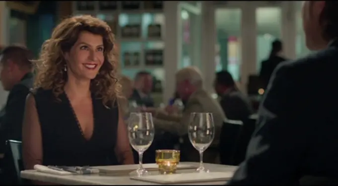 Nia Vardalos in a restaurant scene from My Big Fat Greek Wedding 2