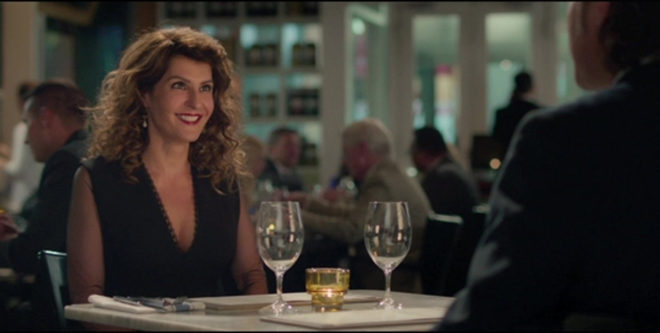 Nia Vardalos in a restaurant scene from My Big Fat Greek Wedding 2