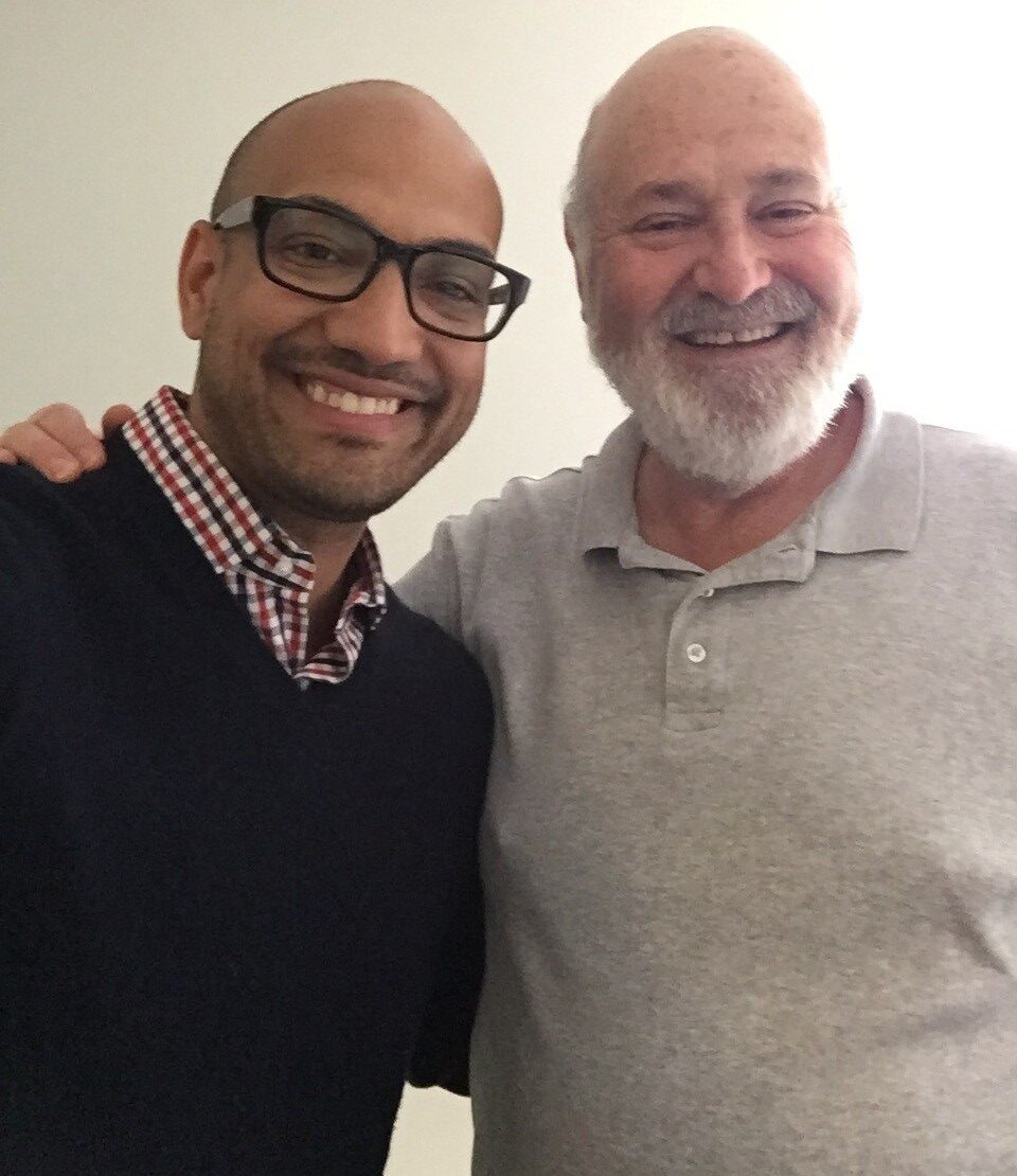 Rob Reiner amd Jack Rico together for an inerview for Being Charlie in downtown New York in 2016.