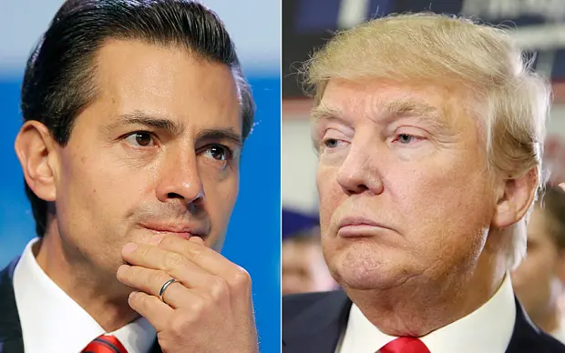 Enrique Peña Nieto, former Mexican president, and Donald Trump, former U.S. president, shown in headshots.
Close-up of Enrique Peña Nieto and Donald Trump in separate headshots