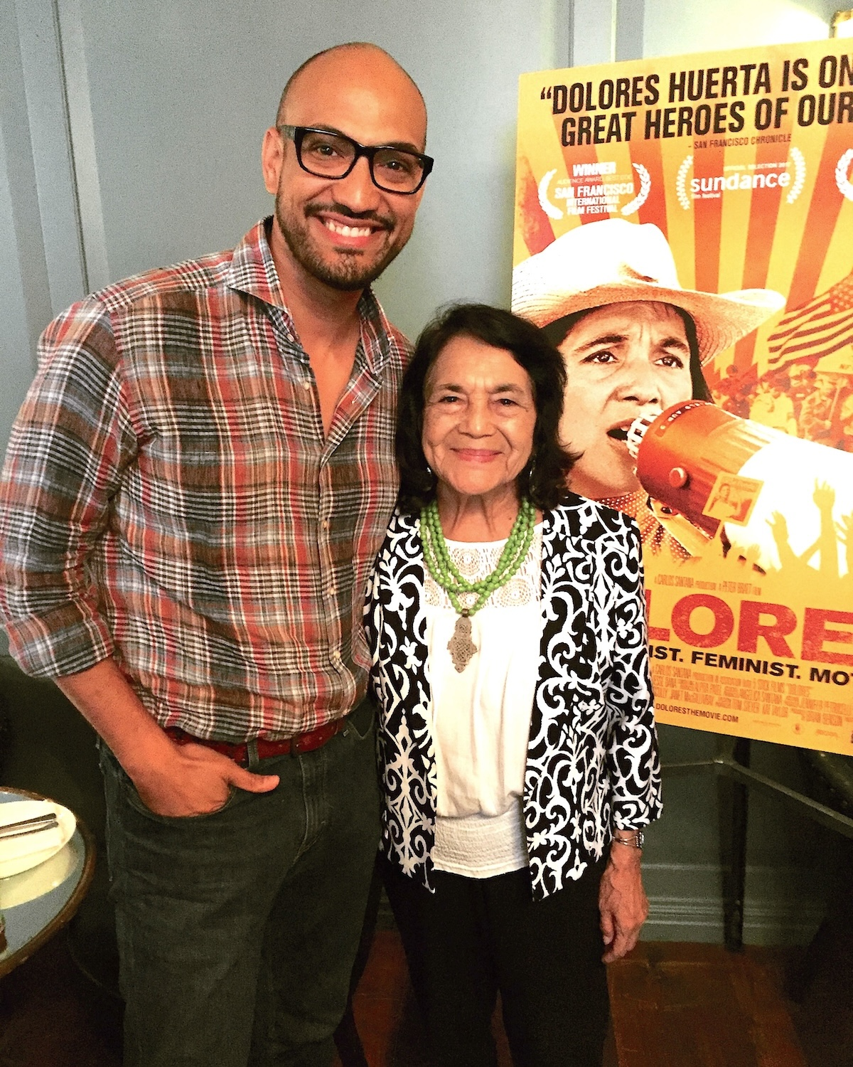 Journalist Jack Rico and Dolores Huerta