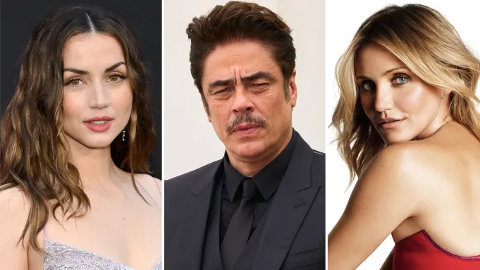 Ana de Armas, Benicio del Toro, and Cameron Diaz in a 2026 release